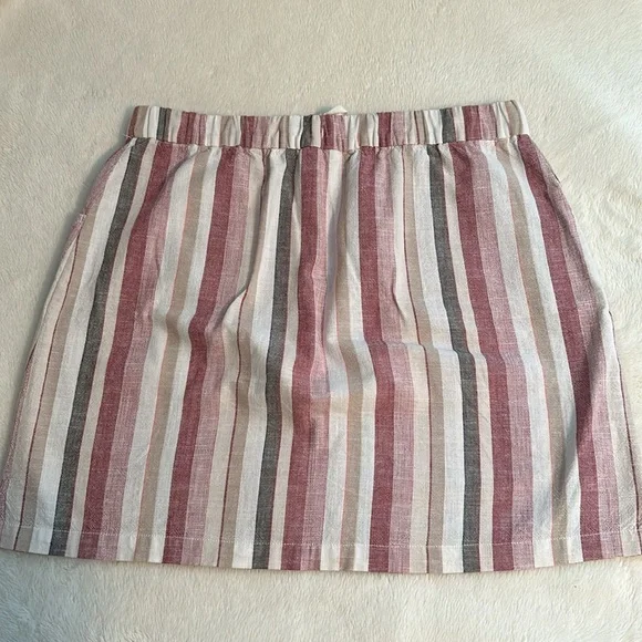 EUC! Aventura Nomad Skirt striped organic cotton drawstring waist size Medium - Picture 5 of 6